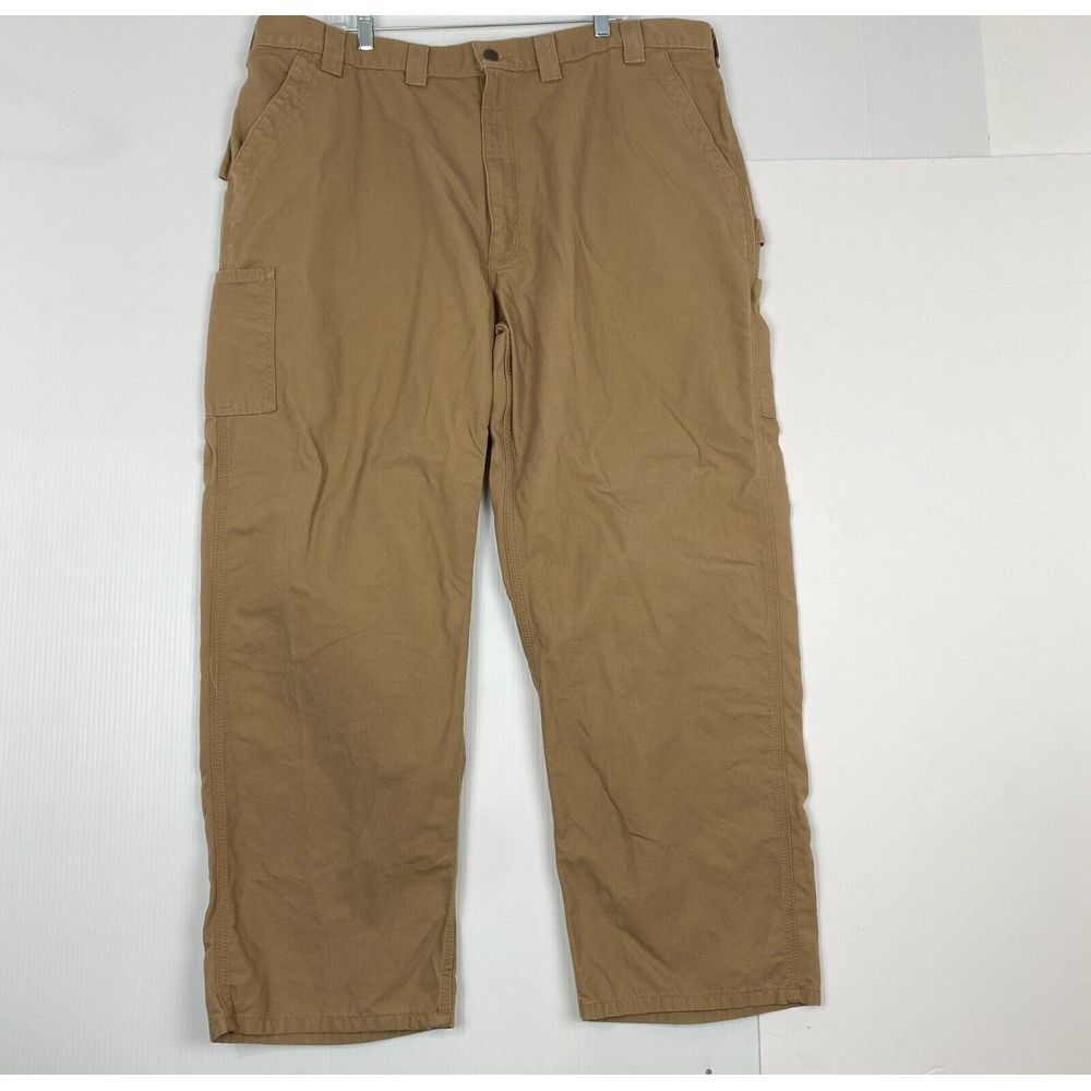 Carhartt Carpenter Khaki Work Pants Mens Size 44x30 Loose Fit Original Brown